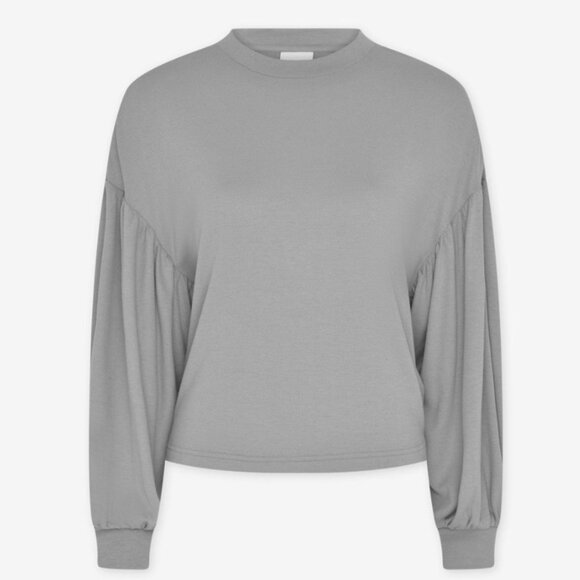 Varley Tops - Varley Brannon Ribbed Crewneck Long Sleeve Pullover Gray Sweatshirt, Size Med
